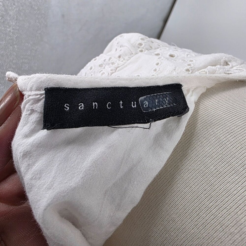 Sanctuary Eyelet, White 100% Cotton Dress Size S - Picture 3 of 10